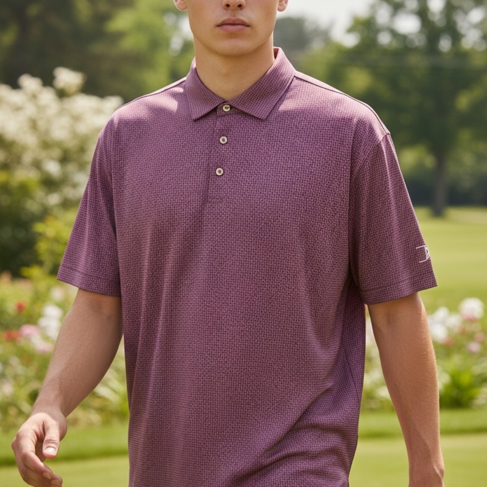 Peter‎ Millar Pink & Blue Polo Shirt * Summer Comfort Performance Golf Shirt